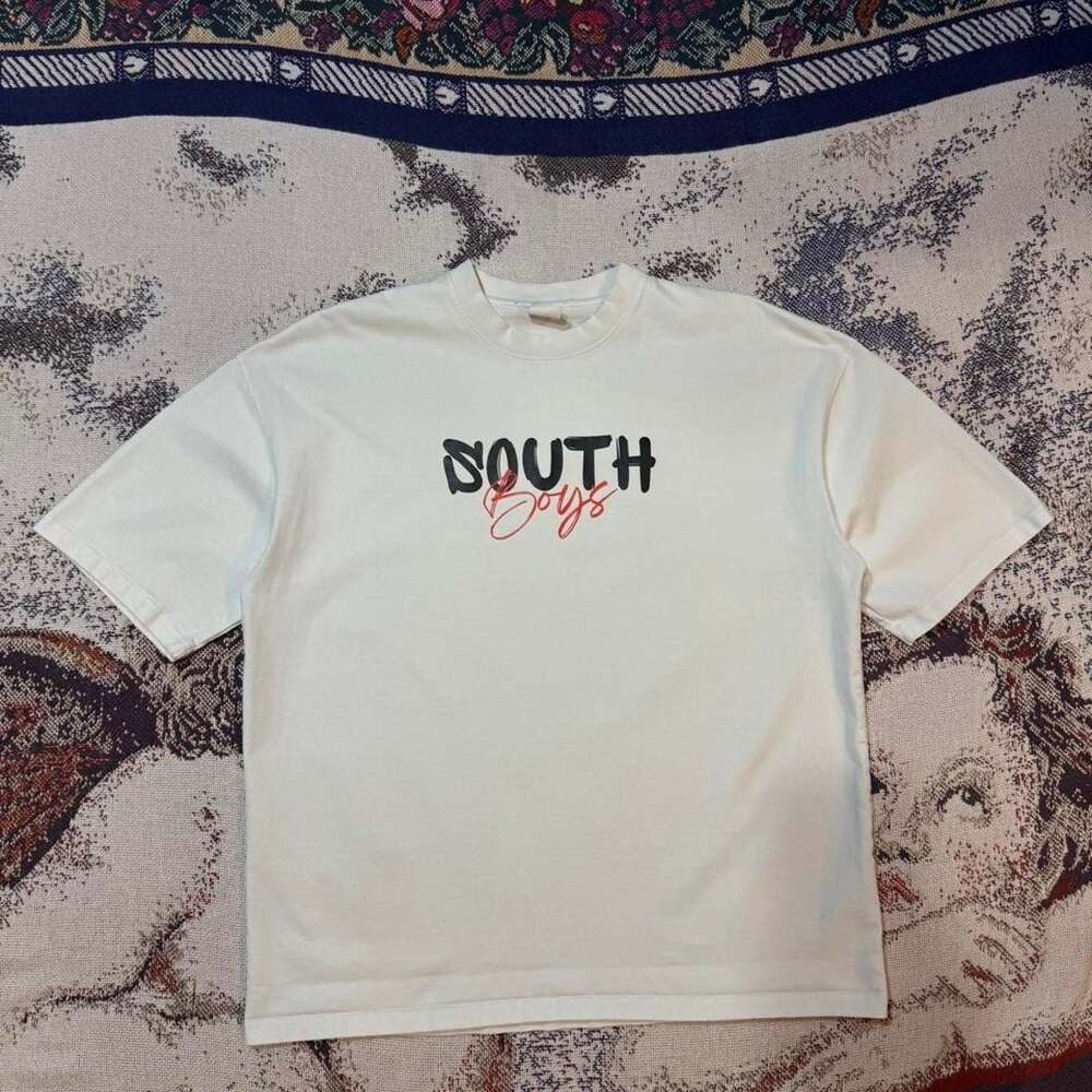 South Boys Heavyweight Oversized Boxy Graphic T-Shirt White